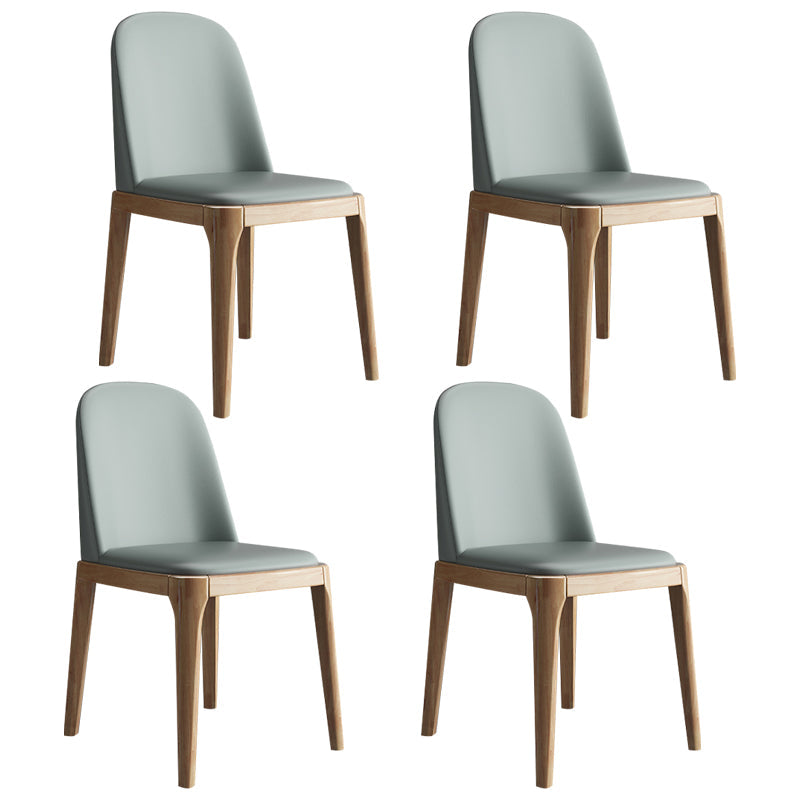 Scandinavian Home Side Chair Solid Back Wood Upholstered Dining Room Chair Gray-Green 4 Piece Set Clearhalo ' kitchen&dining_furn' 'Dining Chairs' 'Dining Tables & Seating' 'dining_chair' 'furn' 'furn_dining_chair' 'Furniture' 'furniture_dining_chair' 'Kitchen & Dining Furniture' 'kitchen' 3852043