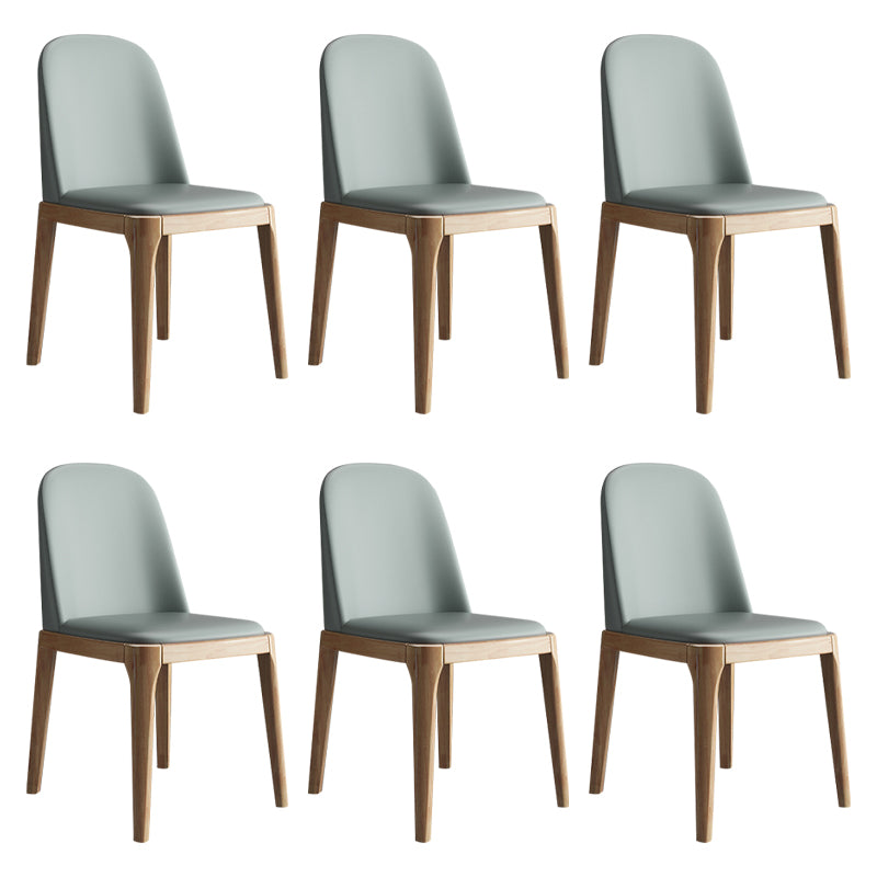 Scandinavian Home Side Chair Solid Back Wood Upholstered Dining Room Chair Gray-Green 6 Piece Set Clearhalo ' kitchen&dining_furn' 'Dining Chairs' 'Dining Tables & Seating' 'dining_chair' 'furn' 'furn_dining_chair' 'Furniture' 'furniture_dining_chair' 'Kitchen & Dining Furniture' 'kitchen' 3852044