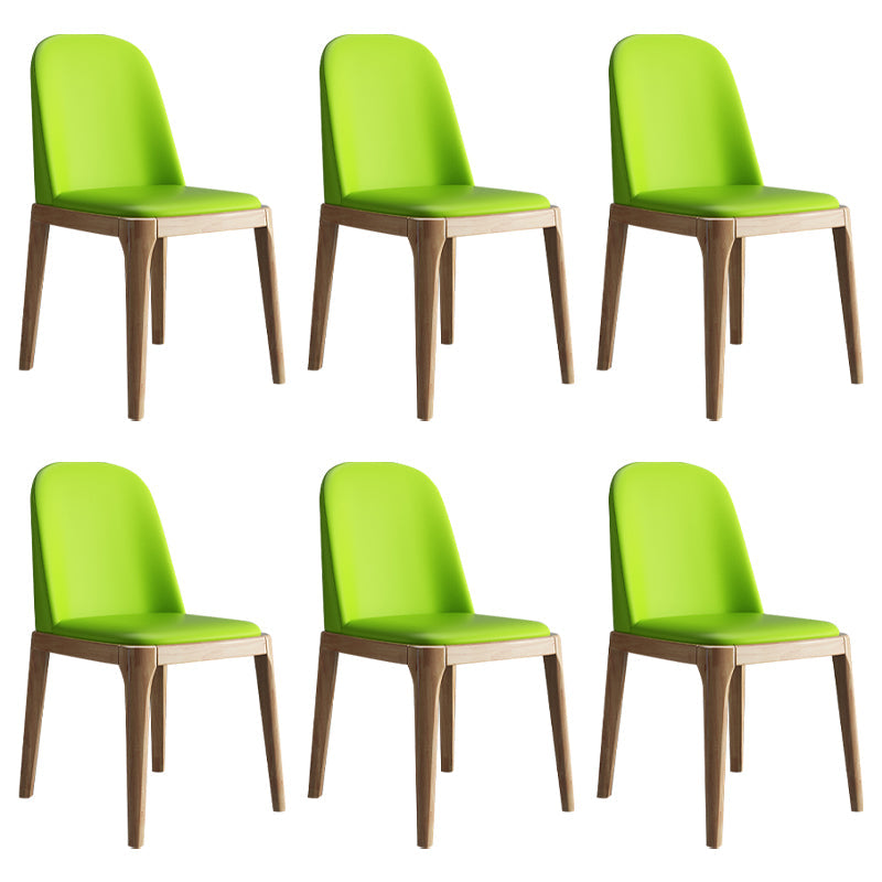 Scandinavian Home Side Chair Solid Back Wood Upholstered Dining Room Chair Fluorescent Yellow 6 Piece Set Clearhalo ' kitchen&dining_furn' 'Dining Chairs' 'Dining Tables & Seating' 'dining_chair' 'furn' 'furn_dining_chair' 'Furniture' 'furniture_dining_chair' 'Kitchen & Dining Furniture' 'kitchen' 3852047