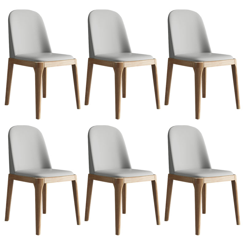 Scandinavian Home Side Chair Solid Back Wood Upholstered Dining Room Chair Silver Gray 6 Piece Set Clearhalo ' kitchen&dining_furn' 'Dining Chairs' 'Dining Tables & Seating' 'dining_chair' 'furn' 'furn_dining_chair' 'Furniture' 'furniture_dining_chair' 'Kitchen & Dining Furniture' 'kitchen' 3852050