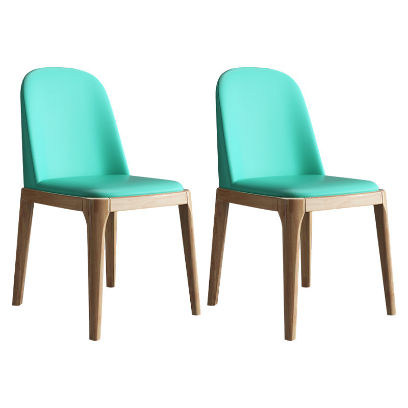 Scandinavian Home Side Chair Solid Back Wood Upholstered Dining Room Chair Blue-Green 2 Piece Set Clearhalo ' kitchen&dining_furn' 'Dining Chairs' 'Dining Tables & Seating' 'dining_chair' 'furn' 'furn_dining_chair' 'Furniture' 'furniture_dining_chair' 'Kitchen & Dining Furniture' 'kitchen' 3852051