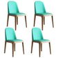 Scandinavian Home Side Chair Solid Back Wood Upholstered Dining Room Chair Blue-Green 4 Piece Set Clearhalo ' kitchen&dining_furn' 'Dining Chairs' 'Dining Tables & Seating' 'dining_chair' 'furn' 'furn_dining_chair' 'Furniture' 'furniture_dining_chair' 'Kitchen & Dining Furniture' 'kitchen' 3852052