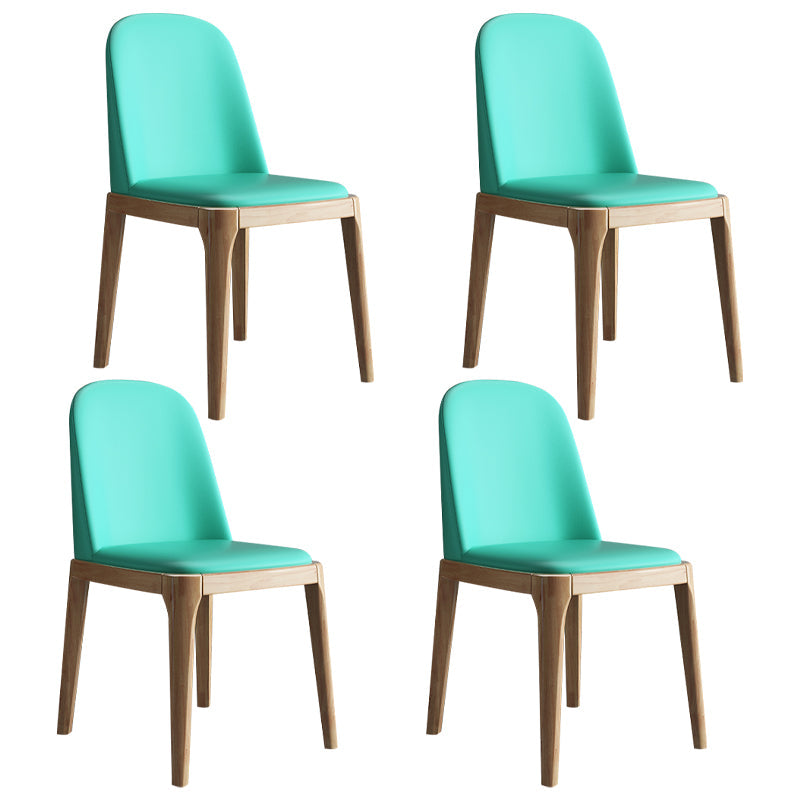 Scandinavian Home Side Chair Solid Back Wood Upholstered Dining Room Chair Blue-Green 4 Piece Set Clearhalo ' kitchen&dining_furn' 'Dining Chairs' 'Dining Tables & Seating' 'dining_chair' 'furn' 'furn_dining_chair' 'Furniture' 'furniture_dining_chair' 'Kitchen & Dining Furniture' 'kitchen' 3852052