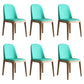 Scandinavian Home Side Chair Solid Back Wood Upholstered Dining Room Chair Blue-Green 6 Piece Set Clearhalo ' kitchen&dining_furn' 'Dining Chairs' 'Dining Tables & Seating' 'dining_chair' 'furn' 'furn_dining_chair' 'Furniture' 'furniture_dining_chair' 'Kitchen & Dining Furniture' 'kitchen' 3852053