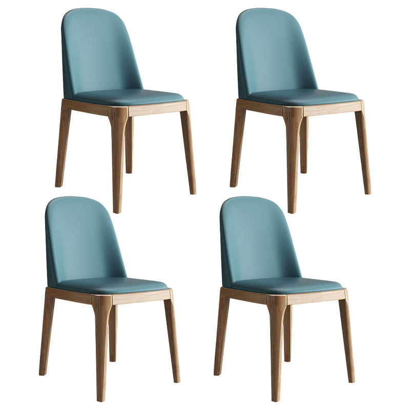 Scandinavian Home Side Chair Solid Back Wood Upholstered Dining Room Chair Dark Blue 4 Piece Set Clearhalo ' kitchen&dining_furn' 'Dining Chairs' 'Dining Tables & Seating' 'dining_chair' 'furn' 'furn_dining_chair' 'Furniture' 'furniture_dining_chair' 'Kitchen & Dining Furniture' 'kitchen' 3852055