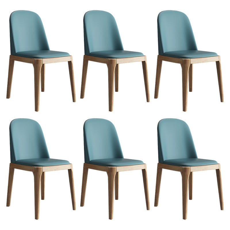 Scandinavian Home Side Chair Solid Back Wood Upholstered Dining Room Chair Dark Blue 6 Piece Set Clearhalo ' kitchen&dining_furn' 'Dining Chairs' 'Dining Tables & Seating' 'dining_chair' 'furn' 'furn_dining_chair' 'Furniture' 'furniture_dining_chair' 'Kitchen & Dining Furniture' 'kitchen' 3852056