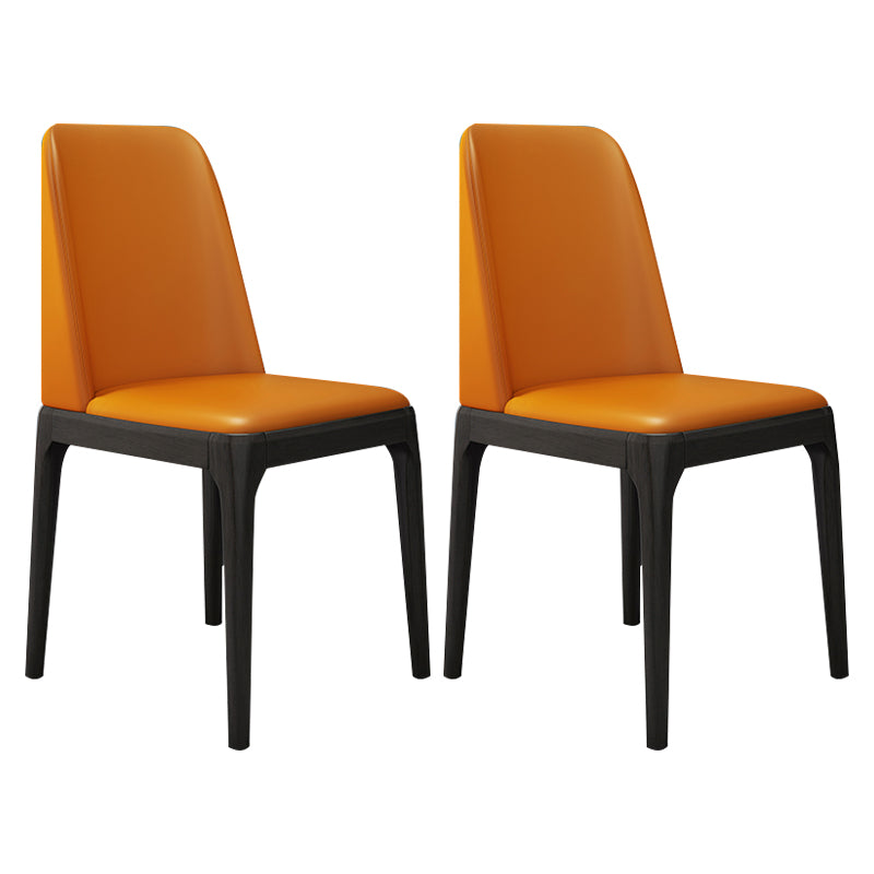 Scandinavian Home Side Chair Solid Back Wood Upholstered Dining Room Chair Orange 2 Piece Set Clearhalo ' kitchen&dining_furn' 'Dining Chairs' 'Dining Tables & Seating' 'dining_chair' 'furn' 'furn_dining_chair' 'Furniture' 'furniture_dining_chair' 'Kitchen & Dining Furniture' 'kitchen' 3852060