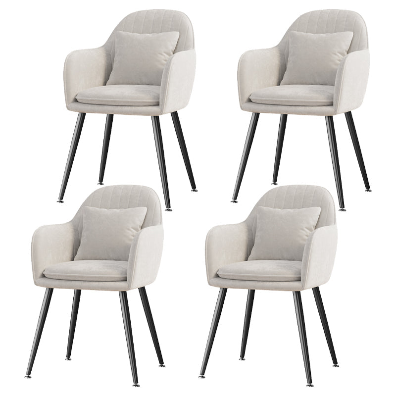 Flannelette Scandinavian Dining Arm Chair Solid Back Matte Color Dining Chair White 4 Piece Set Black Clearhalo ' kitchen&dining_furn' 'Dining Chairs' 'Dining Tables & Seating' 'dining_chair' 'furn' 'furn_dining_chair' 'Furniture' 'furniture_dining_chair' 'Kitchen & Dining Furniture' 'kitchen' 3852072
