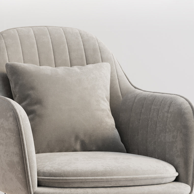 Flannelette Scandinavian Dining Arm Chair Solid Back Matte Color Dining Chair Clearhalo ' kitchen&dining_furn' 'Dining Chairs' 'Dining Tables & Seating' 'dining_chair' 'furn' 'furn_dining_chair' 'Furniture' 'furniture_dining_chair' 'Kitchen & Dining Furniture' 'kitchen' 3852075