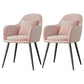 Flannelette Scandinavian Dining Arm Chair Solid Back Matte Color Dining Chair Pink 2 Piece Set Black Clearhalo ' kitchen&dining_furn' 'Dining Chairs' 'Dining Tables & Seating' 'dining_chair' 'furn' 'furn_dining_chair' 'Furniture' 'furniture_dining_chair' 'Kitchen & Dining Furniture' 'kitchen' 3852076