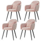 Flannelette Scandinavian Dining Arm Chair Solid Back Matte Color Dining Chair Pink 4 Piece Set Black Clearhalo ' kitchen&dining_furn' 'Dining Chairs' 'Dining Tables & Seating' 'dining_chair' 'furn' 'furn_dining_chair' 'Furniture' 'furniture_dining_chair' 'Kitchen & Dining Furniture' 'kitchen' 3852078