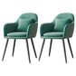 Flannelette Scandinavian Dining Arm Chair Solid Back Matte Color Dining Chair Green 2 Piece Set Black Clearhalo ' kitchen&dining_furn' 'Dining Chairs' 'Dining Tables & Seating' 'dining_chair' 'furn' 'furn_dining_chair' 'Furniture' 'furniture_dining_chair' 'Kitchen & Dining Furniture' 'kitchen' 3852082