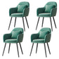 Flannelette Scandinavian Dining Arm Chair Solid Back Matte Color Dining Chair Green 4 Piece Set Black Clearhalo ' kitchen&dining_furn' 'Dining Chairs' 'Dining Tables & Seating' 'dining_chair' 'furn' 'furn_dining_chair' 'Furniture' 'furniture_dining_chair' 'Kitchen & Dining Furniture' 'kitchen' 3852084