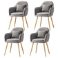 Flannelette Scandinavian Dining Arm Chair Solid Back Matte Color Dining Chair Grey 4 Piece Set Brass Gold Clearhalo ' kitchen&dining_furn' 'Dining Chairs' 'Dining Tables & Seating' 'dining_chair' 'furn' 'furn_dining_chair' 'Furniture' 'furniture_dining_chair' 'Kitchen & Dining Furniture' 'kitchen' 3852087