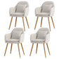 Flannelette Scandinavian Dining Arm Chair Solid Back Matte Color Dining Chair White 4 Piece Set Brass Gold Clearhalo ' kitchen&dining_furn' 'Dining Chairs' 'Dining Tables & Seating' 'dining_chair' 'furn' 'furn_dining_chair' 'Furniture' 'furniture_dining_chair' 'Kitchen & Dining Furniture' 'kitchen' 3852090