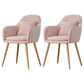 Flannelette Scandinavian Dining Arm Chair Solid Back Matte Color Dining Chair Pink 2 Piece Set Brass Gold Clearhalo ' kitchen&dining_furn' 'Dining Chairs' 'Dining Tables & Seating' 'dining_chair' 'furn' 'furn_dining_chair' 'Furniture' 'furniture_dining_chair' 'Kitchen & Dining Furniture' 'kitchen' 3852092