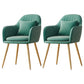 Flannelette Scandinavian Dining Arm Chair Solid Back Matte Color Dining Chair Green 2 Piece Set Brass Gold Clearhalo ' kitchen&dining_furn' 'Dining Chairs' 'Dining Tables & Seating' 'dining_chair' 'furn' 'furn_dining_chair' 'Furniture' 'furniture_dining_chair' 'Kitchen & Dining Furniture' 'kitchen' 3852095