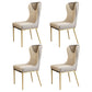 Leather Upholstered Armless Dining Chairs Wingback Side Chair with Metal Legs Grey 4 Piece Set Clearhalo ' kitchen&dining_furn' 'Dining Chairs' 'Dining Tables & Seating' 'dining_chair' 'furn' 'furn_dining_chair' 'Furniture' 'furniture_dining_chair' 'Kitchen & Dining Furniture' 'kitchen' 3852102