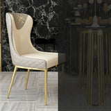 Leather Upholstered Armless Dining Chairs Wingback Side Chair with Metal Legs Clearhalo ' kitchen&dining_furn' 'Dining Chairs' 'Dining Tables & Seating' 'dining_chair' 'furn' 'furn_dining_chair' 'Furniture' 'furniture_dining_chair' 'Kitchen & Dining Furniture' 'kitchen' 3852104