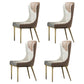 Leather Upholstered Armless Dining Chairs Wingback Side Chair with Metal Legs Light Brown 4 Piece Set Clearhalo ' kitchen&dining_furn' 'Dining Chairs' 'Dining Tables & Seating' 'dining_chair' 'furn' 'furn_dining_chair' 'Furniture' 'furniture_dining_chair' 'Kitchen & Dining Furniture' 'kitchen' 3852114
