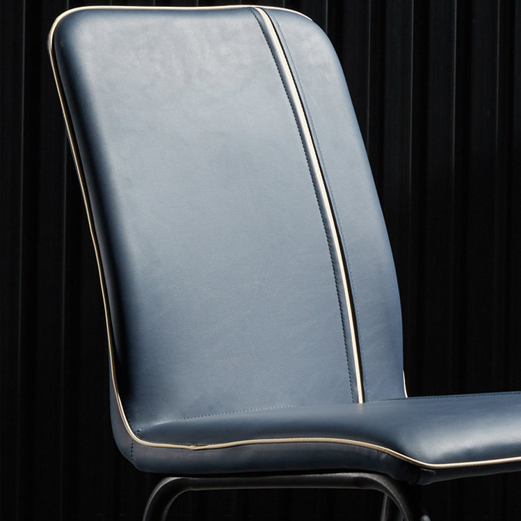 Contemporary Style Leather Dining Chair Kitchen Armless Chair with Metal Legs Clearhalo ' kitchen&dining_furn' 'Dining Chairs' 'Dining Tables & Seating' 'dining_chair' 'furn' 'furn_dining_chair' 'Furniture' 'furniture_dining_chair' 'Kitchen & Dining Furniture' 'kitchen' 3852135