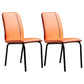 Contemporary Style Leather Dining Chair Kitchen Armless Chair with Metal Legs Orange 2 Piece Set Clearhalo ' kitchen&dining_furn' 'Dining Chairs' 'Dining Tables & Seating' 'dining_chair' 'furn' 'furn_dining_chair' 'Furniture' 'furniture_dining_chair' 'Kitchen & Dining Furniture' 'kitchen' 3852137