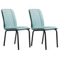 Contemporary Style Leather Dining Chair Kitchen Armless Chair with Metal Legs Light Green 2 Piece Set Clearhalo ' kitchen&dining_furn' 'Dining Chairs' 'Dining Tables & Seating' 'dining_chair' 'furn' 'furn_dining_chair' 'Furniture' 'furniture_dining_chair' 'Kitchen & Dining Furniture' 'kitchen' 3852142