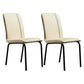 Contemporary Style Leather Dining Chair Kitchen Armless Chair with Metal Legs Off-White 2 Piece Set Clearhalo ' kitchen&dining_furn' 'Dining Chairs' 'Dining Tables & Seating' 'dining_chair' 'furn' 'furn_dining_chair' 'Furniture' 'furniture_dining_chair' 'Kitchen & Dining Furniture' 'kitchen' 3852148