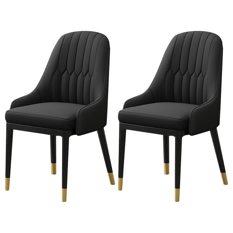 Metal Scandinavian Style Dining Chair Parsons Dining Room Arm Chair for Home Black 2 Piece Set Clearhalo ' kitchen&dining_furn' 'Dining Chairs' 'Dining Tables & Seating' 'dining_chair' 'furn' 'furn_dining_chair' 'Furniture' 'furniture_dining_chair' 'Kitchen & Dining Furniture' 'kitchen' 3852152