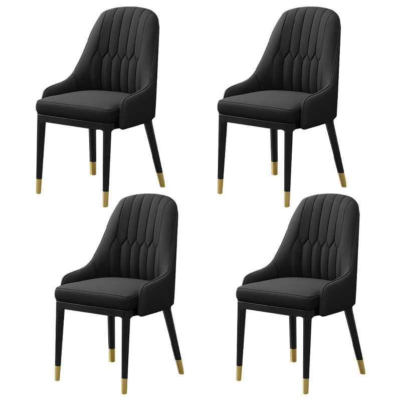 Metal Scandinavian Style Dining Chair Parsons Dining Room Arm Chair for Home Black 4 Piece Set Clearhalo ' kitchen&dining_furn' 'Dining Chairs' 'Dining Tables & Seating' 'dining_chair' 'furn' 'furn_dining_chair' 'Furniture' 'furniture_dining_chair' 'Kitchen & Dining Furniture' 'kitchen' 3852154