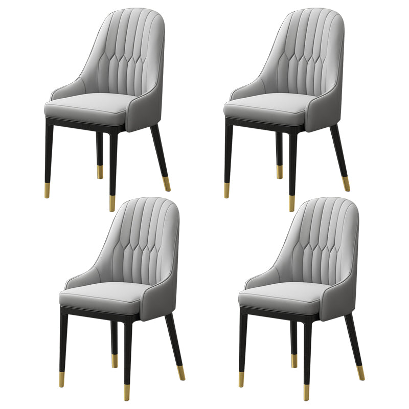 Metal Scandinavian Style Dining Chair Parsons Dining Room Arm Chair for Home Grey 4 Piece Set Clearhalo ' kitchen&dining_furn' 'Dining Chairs' 'Dining Tables & Seating' 'dining_chair' 'furn' 'furn_dining_chair' 'Furniture' 'furniture_dining_chair' 'Kitchen & Dining Furniture' 'kitchen' 3852160