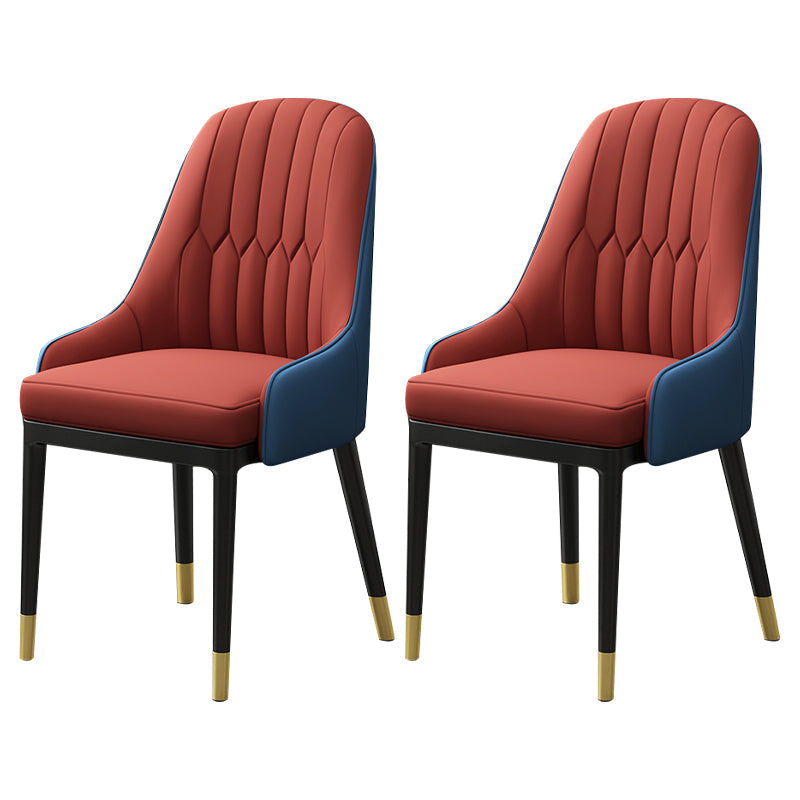 Metal Scandinavian Style Dining Chair Parsons Dining Room Arm Chair for Home Red 2 Piece Set Clearhalo ' kitchen&dining_furn' 'Dining Chairs' 'Dining Tables & Seating' 'dining_chair' 'furn' 'furn_dining_chair' 'Furniture' 'furniture_dining_chair' 'Kitchen & Dining Furniture' 'kitchen' 3852165