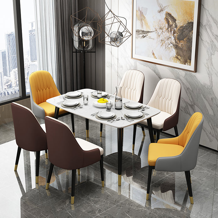Metal Scandinavian Style Dining Chair Parsons Dining Room Arm Chair for Home Clearhalo ' kitchen&dining_furn' 'Dining Chairs' 'Dining Tables & Seating' 'dining_chair' 'furn' 'furn_dining_chair' 'Furniture' 'furniture_dining_chair' 'Kitchen & Dining Furniture' 'kitchen' 3852173