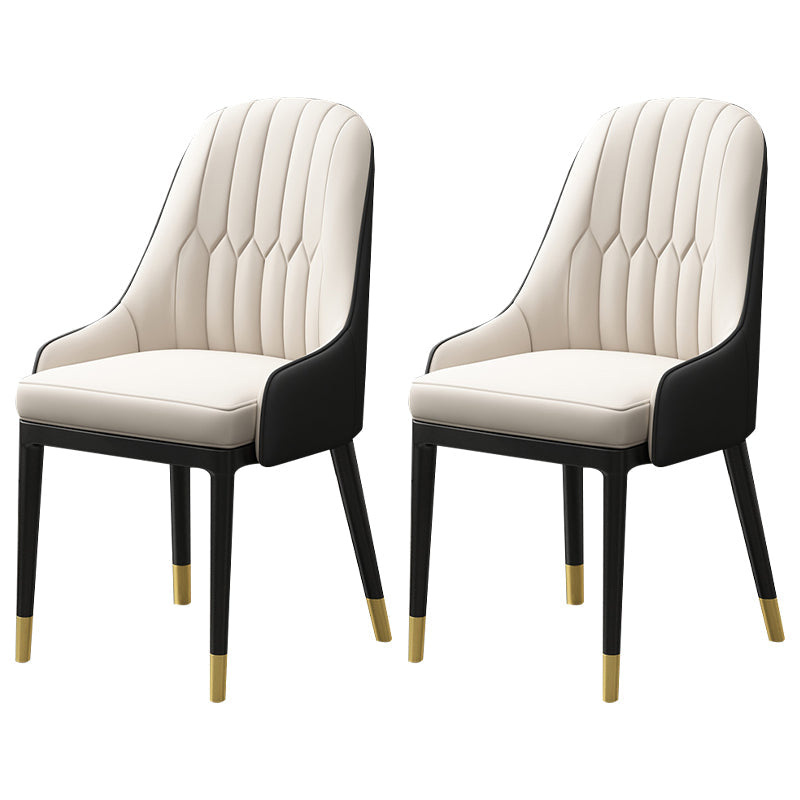 Metal Scandinavian Style Dining Chair Parsons Dining Room Arm Chair for Home White-Black 2 Piece Set Clearhalo ' kitchen&dining_furn' 'Dining Chairs' 'Dining Tables & Seating' 'dining_chair' 'furn' 'furn_dining_chair' 'Furniture' 'furniture_dining_chair' 'Kitchen & Dining Furniture' 'kitchen' 3852175