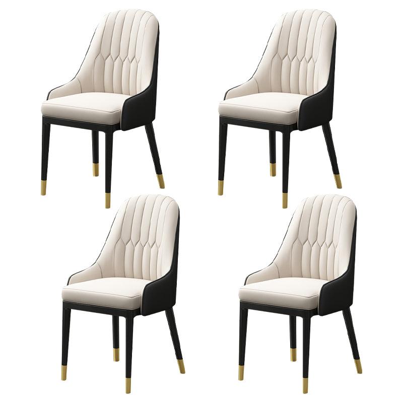 Metal Scandinavian Style Dining Chair Parsons Dining Room Arm Chair for Home White-Black 4 Piece Set Clearhalo ' kitchen&dining_furn' 'Dining Chairs' 'Dining Tables & Seating' 'dining_chair' 'furn' 'furn_dining_chair' 'Furniture' 'furniture_dining_chair' 'Kitchen & Dining Furniture' 'kitchen' 3852176