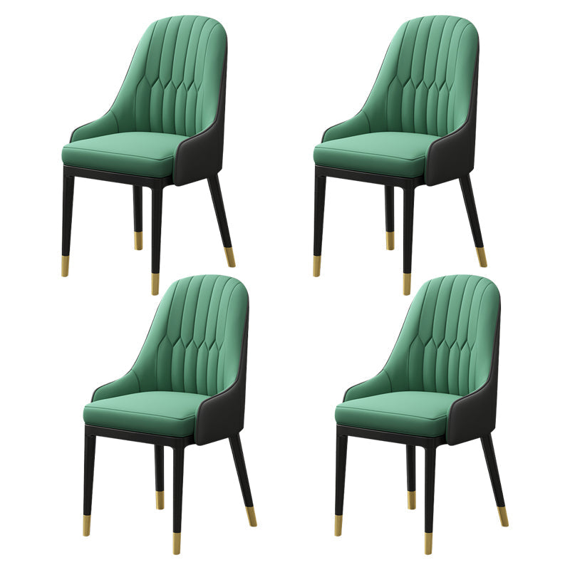 Metal Scandinavian Style Dining Chair Parsons Dining Room Arm Chair for Home Green-Black 4 Piece Set Clearhalo ' kitchen&dining_furn' 'Dining Chairs' 'Dining Tables & Seating' 'dining_chair' 'furn' 'furn_dining_chair' 'Furniture' 'furniture_dining_chair' 'Kitchen & Dining Furniture' 'kitchen' 3852182