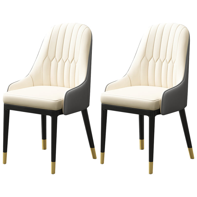 Metal Scandinavian Style Dining Chair Parsons Dining Room Arm Chair for Home Cream Gray 2 Piece Set Clearhalo ' kitchen&dining_furn' 'Dining Chairs' 'Dining Tables & Seating' 'dining_chair' 'furn' 'furn_dining_chair' 'Furniture' 'furniture_dining_chair' 'Kitchen & Dining Furniture' 'kitchen' 3852193