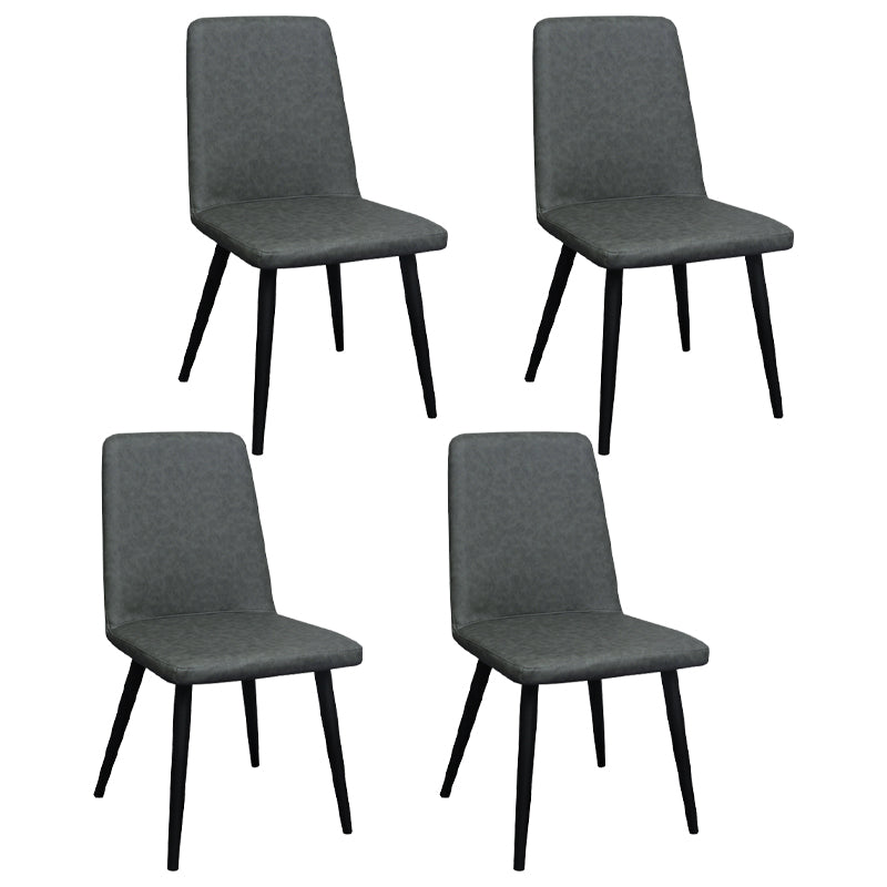 Contemporary Metal Dining Room Chairs Upholstered Linen Fabric Dining Chair for Home Use Grey 4 Piece Set Clearhalo ' kitchen&dining_furn' 'Dining Chairs' 'Dining Tables & Seating' 'dining_chair' 'furn' 'furn_dining_chair' 'Furniture' 'furniture_dining_chair' 'Kitchen & Dining Furniture' 'kitchen' 3852202