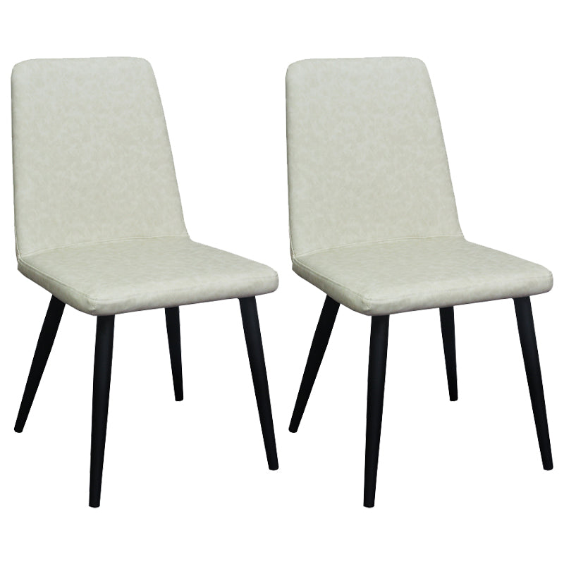 Contemporary Metal Dining Room Chairs Upholstered Linen Fabric Dining Chair for Home Use Off-White 2 Piece Set Clearhalo ' kitchen&dining_furn' 'Dining Chairs' 'Dining Tables & Seating' 'dining_chair' 'furn' 'furn_dining_chair' 'Furniture' 'furniture_dining_chair' 'Kitchen & Dining Furniture' 'kitchen' 3852221