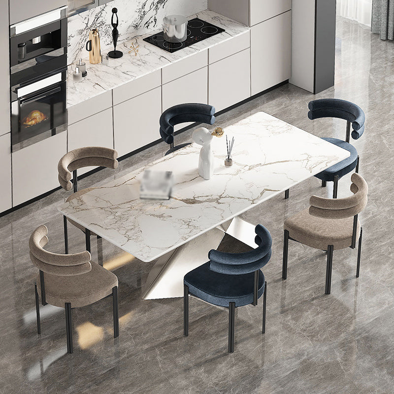 Contemporary Style Metal Dining Chairs Armless Dining Chairs for Kitchen Clearhalo ' kitchen&dining_furn' 'Dining Chairs' 'Dining Tables & Seating' 'dining_chair' 'furn' 'furn_dining_chair' 'Furniture' 'furniture_dining_chair' 'Kitchen & Dining Furniture' 'kitchen' 3852225