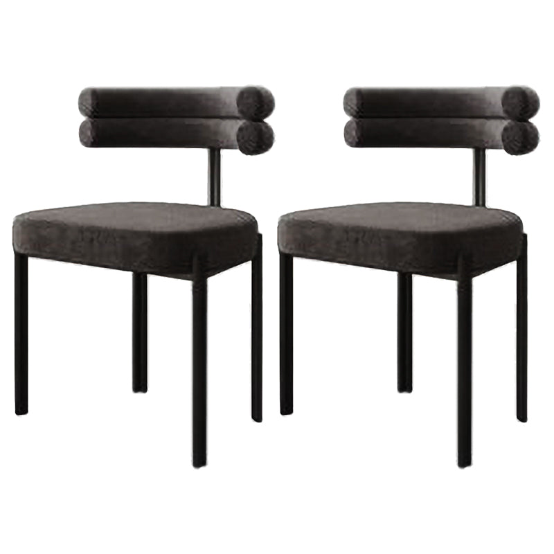 Contemporary Style Metal Dining Chairs Armless Dining Chairs for Kitchen Grey 2 Piece Set Clearhalo ' kitchen&dining_furn' 'Dining Chairs' 'Dining Tables & Seating' 'dining_chair' 'furn' 'furn_dining_chair' 'Furniture' 'furniture_dining_chair' 'Kitchen & Dining Furniture' 'kitchen' 3852226