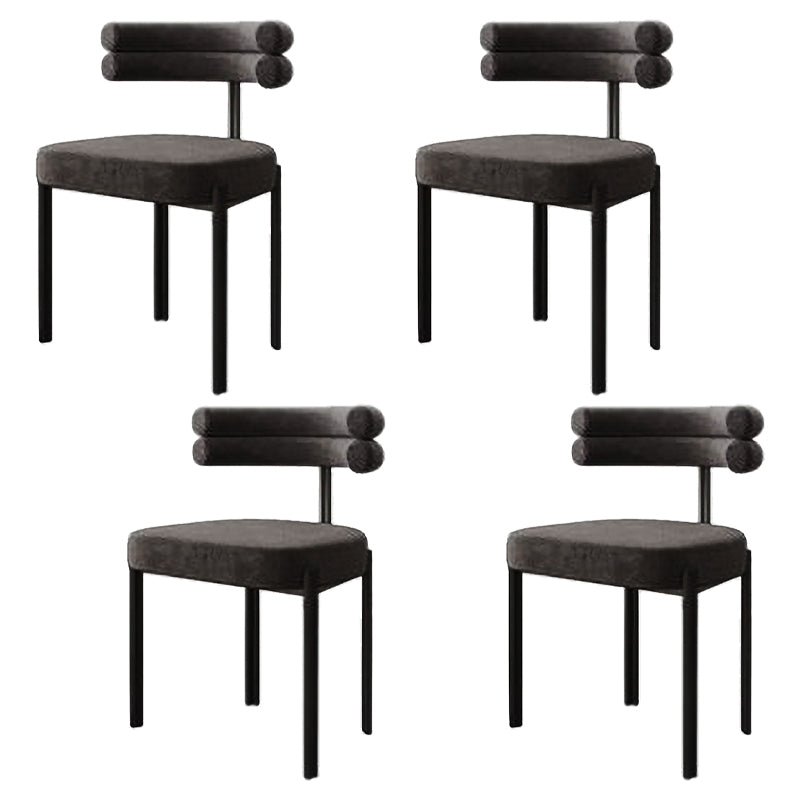 Contemporary Style Metal Dining Chairs Armless Dining Chairs for Kitchen Grey 4 Piece Set Clearhalo ' kitchen&dining_furn' 'Dining Chairs' 'Dining Tables & Seating' 'dining_chair' 'furn' 'furn_dining_chair' 'Furniture' 'furniture_dining_chair' 'Kitchen & Dining Furniture' 'kitchen' 3852228