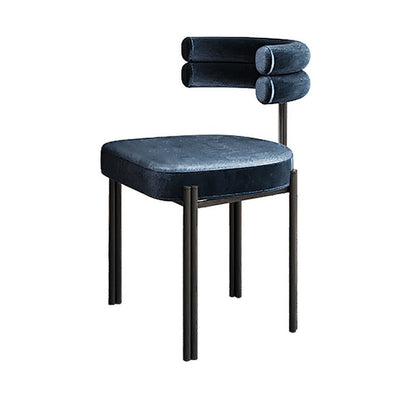 Contemporary Style Metal Dining Chairs Armless Dining Chairs for Kitchen Blue 1 Piece Clearhalo ' kitchen&dining_furn' 'Dining Chairs' 'Dining Tables & Seating' 'dining_chair' 'furn' 'furn_dining_chair' 'Furniture' 'furniture_dining_chair' 'Kitchen & Dining Furniture' 'kitchen' 3852229