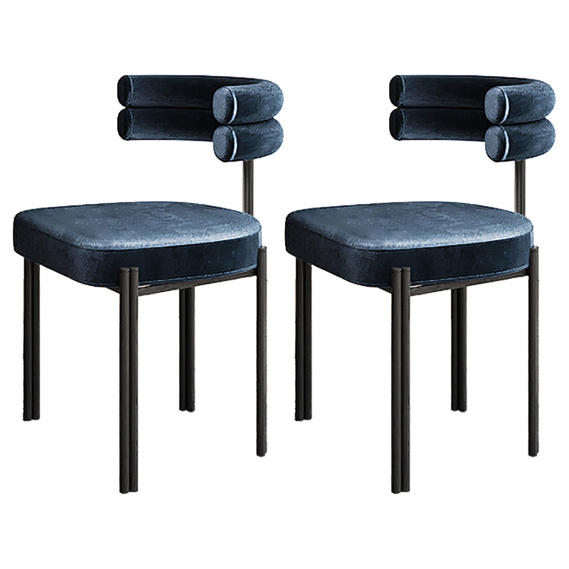 Contemporary Style Metal Dining Chairs Armless Dining Chairs for Kitchen Blue 2 Piece Set Clearhalo ' kitchen&dining_furn' 'Dining Chairs' 'Dining Tables & Seating' 'dining_chair' 'furn' 'furn_dining_chair' 'Furniture' 'furniture_dining_chair' 'Kitchen & Dining Furniture' 'kitchen' 3852231