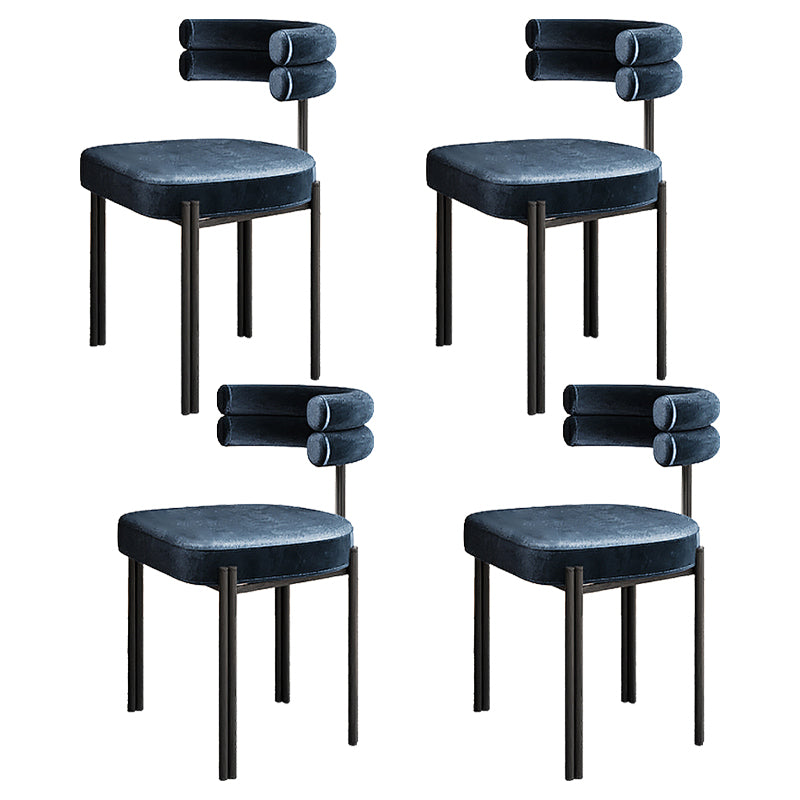 Contemporary Style Metal Dining Chairs Armless Dining Chairs for Kitchen Blue 4 Piece Set Clearhalo ' kitchen&dining_furn' 'Dining Chairs' 'Dining Tables & Seating' 'dining_chair' 'furn' 'furn_dining_chair' 'Furniture' 'furniture_dining_chair' 'Kitchen & Dining Furniture' 'kitchen' 3852233