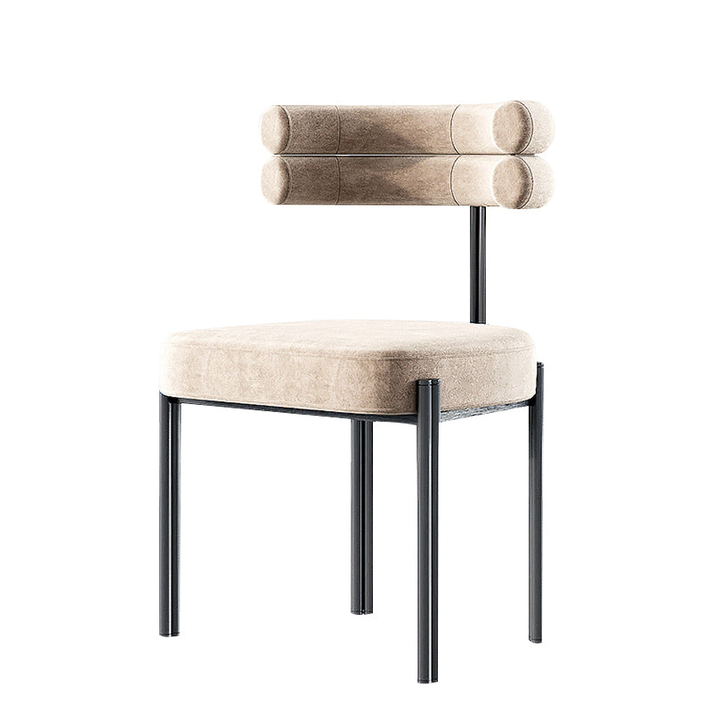 Contemporary Style Metal Dining Chairs Armless Dining Chairs for Kitchen Khaki 1 Piece Clearhalo ' kitchen&dining_furn' 'Dining Chairs' 'Dining Tables & Seating' 'dining_chair' 'furn' 'furn_dining_chair' 'Furniture' 'furniture_dining_chair' 'Kitchen & Dining Furniture' 'kitchen' 3852235