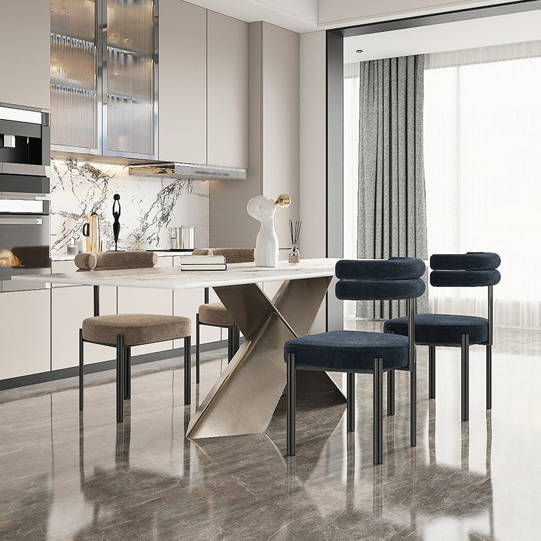 Contemporary Style Metal Dining Chairs Armless Dining Chairs for Kitchen Clearhalo ' kitchen&dining_furn' 'Dining Chairs' 'Dining Tables & Seating' 'dining_chair' 'furn' 'furn_dining_chair' 'Furniture' 'furniture_dining_chair' 'Kitchen & Dining Furniture' 'kitchen' 3852246