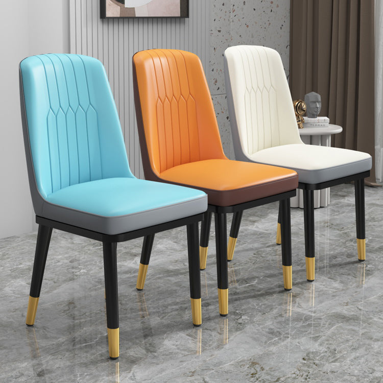 Scandinavian Style Metal Dining Chair Armless Parsons Dining Chair for Home Clearhalo ' kitchen&dining_furn' 'Dining Chairs' 'Dining Tables & Seating' 'dining_chair' 'furn' 'furn_dining_chair' 'Furniture' 'furniture_dining_chair' 'Kitchen & Dining Furniture' 'kitchen' 3852247