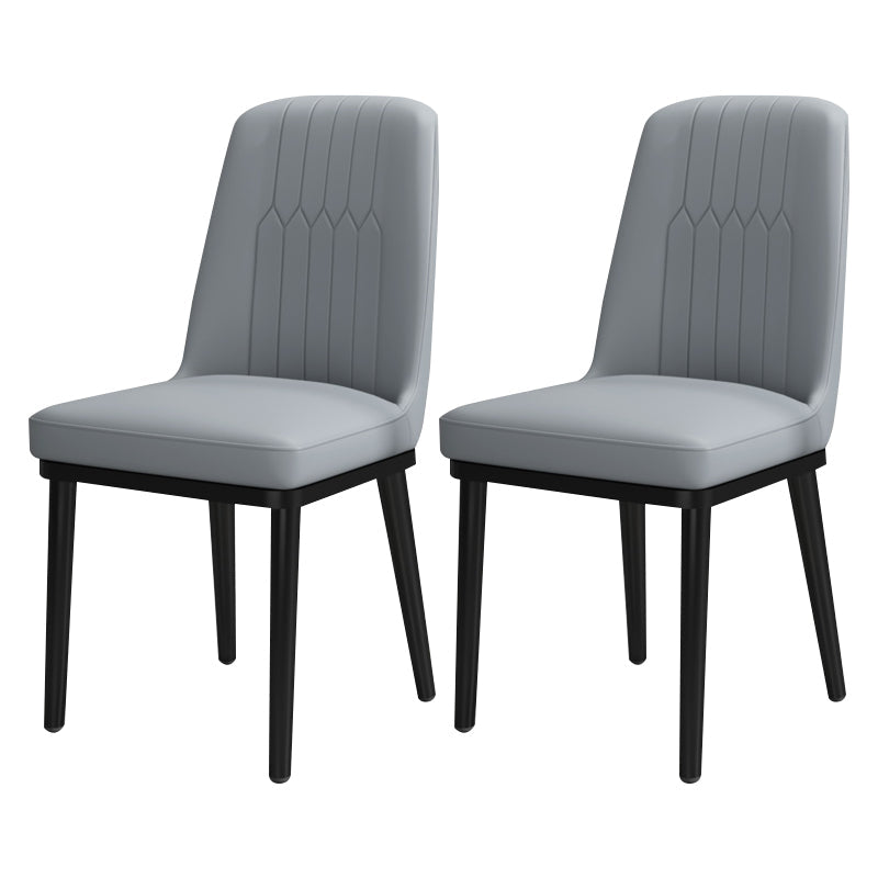 Scandinavian Style Metal Dining Chair Armless Parsons Dining Chair for Home Gray Black 2 Piece Set Clearhalo ' kitchen&dining_furn' 'Dining Chairs' 'Dining Tables & Seating' 'dining_chair' 'furn' 'furn_dining_chair' 'Furniture' 'furniture_dining_chair' 'Kitchen & Dining Furniture' 'kitchen' 3852256