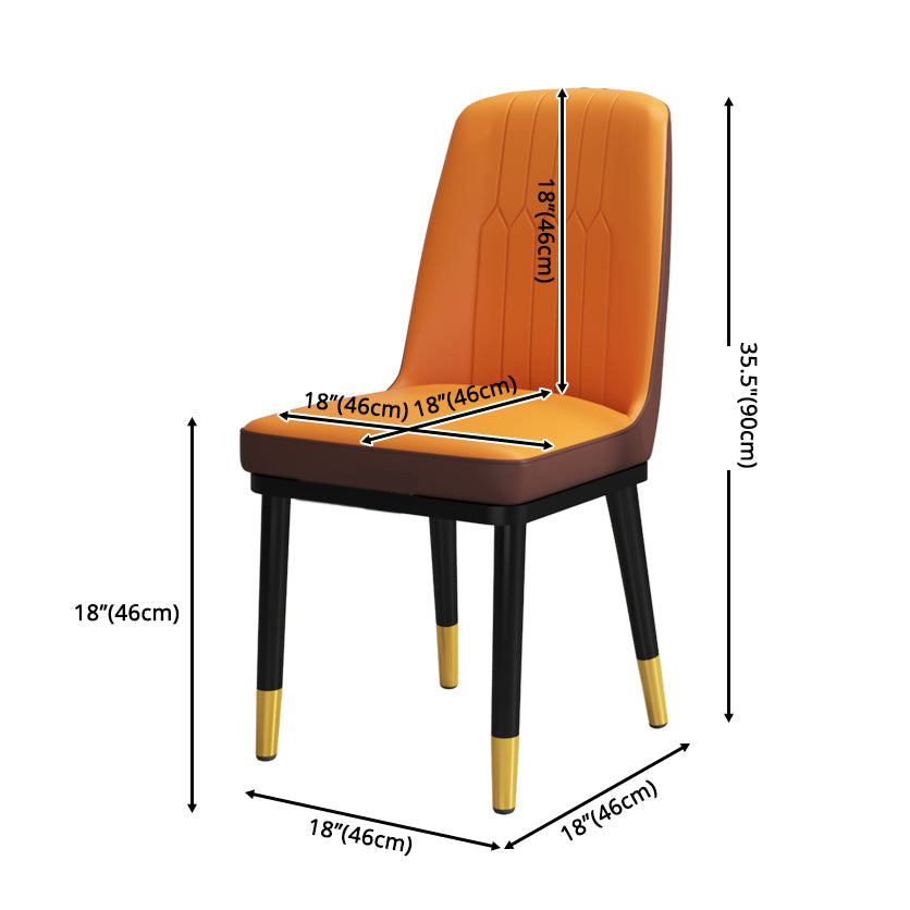 Scandinavian Style Metal Dining Chair Armless Parsons Dining Chair for Home Clearhalo ' kitchen&dining_furn' 'Dining Chairs' 'Dining Tables & Seating' 'dining_chair' 'furn' 'furn_dining_chair' 'Furniture' 'furniture_dining_chair' 'Kitchen & Dining Furniture' 'kitchen' 3852265